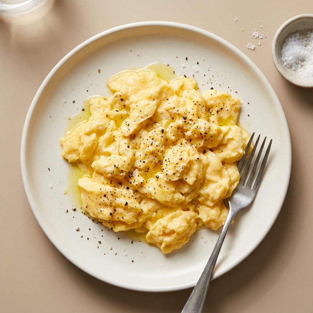 Simple Hormone-Balancing Scrambled Eggs, prepared as a finished Lila recipe