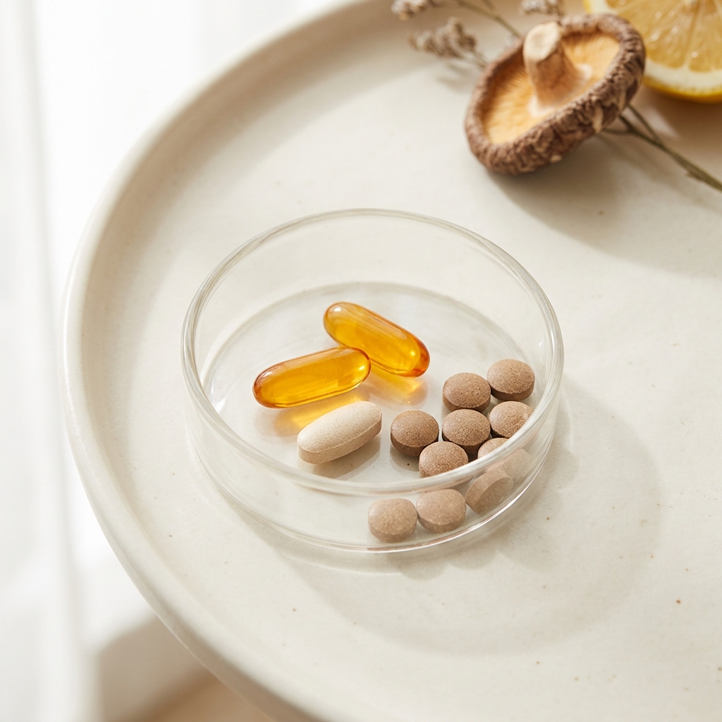 Unbranded presentation of Vitamin D and B Complex Support