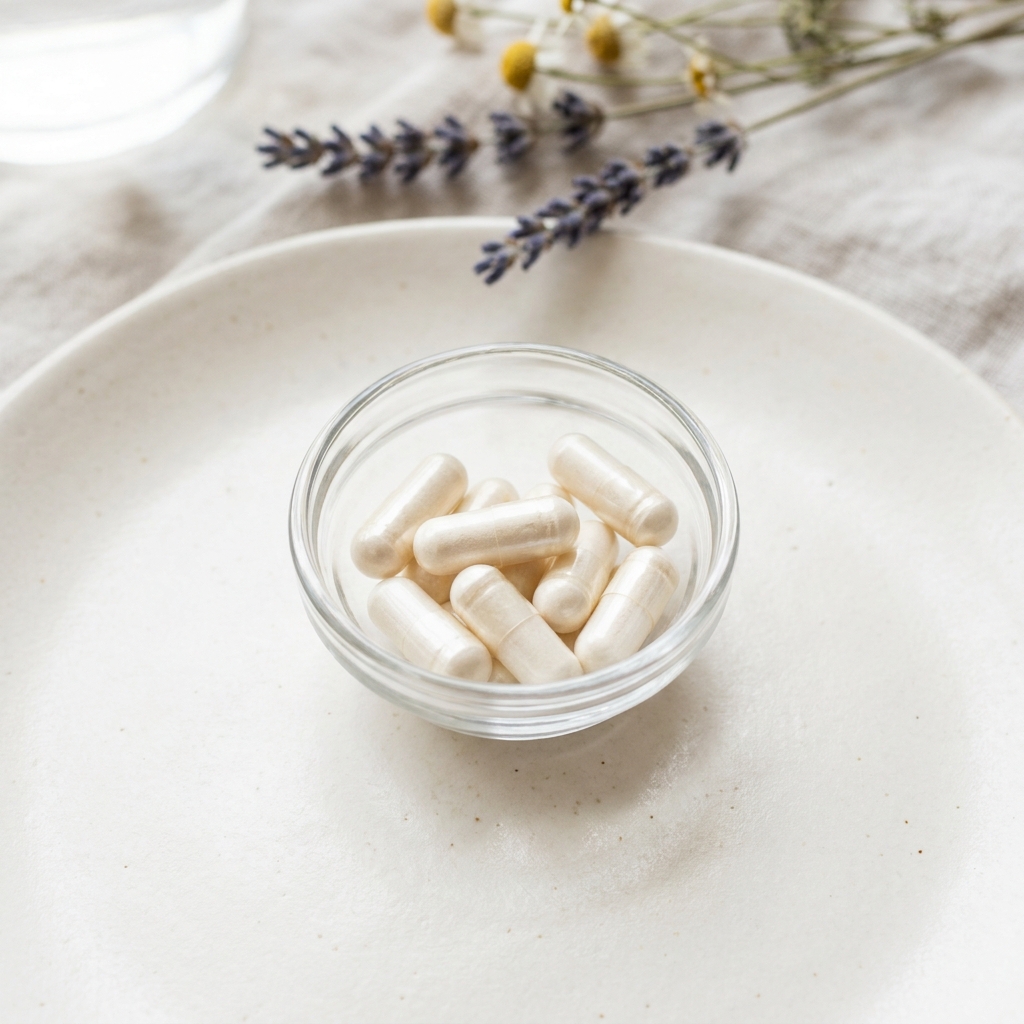 Unbranded presentation of Magnesium Glycinate for Hormonal Calm