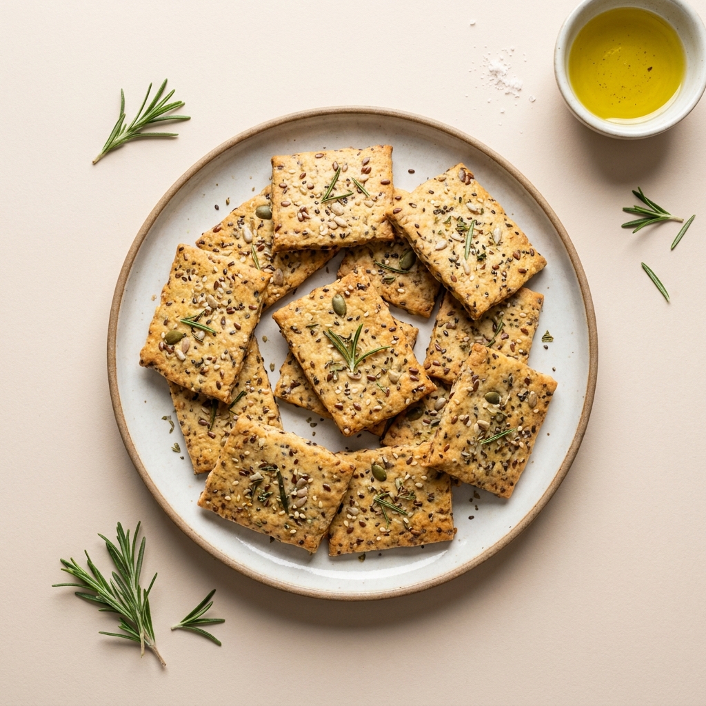 Savory Seed and Herb Crackers, prepared as a finished Lila recipe
