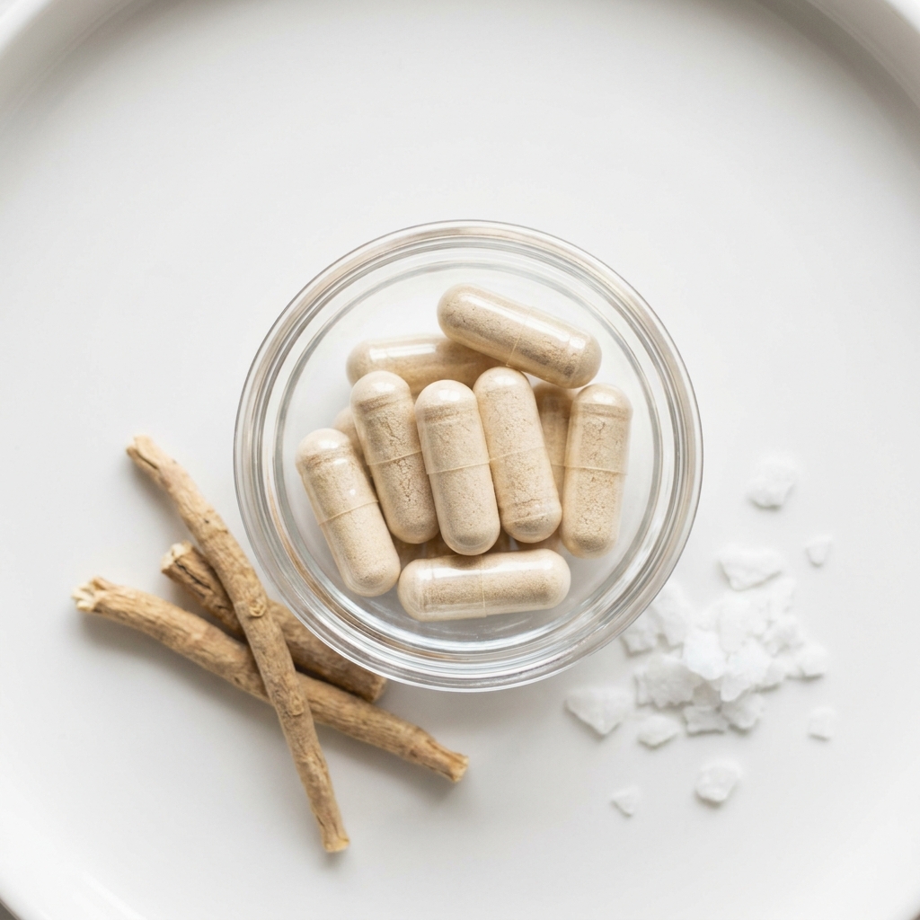 Unbranded presentation of Ashwagandha and Magnesium Hormonal Support Supplement