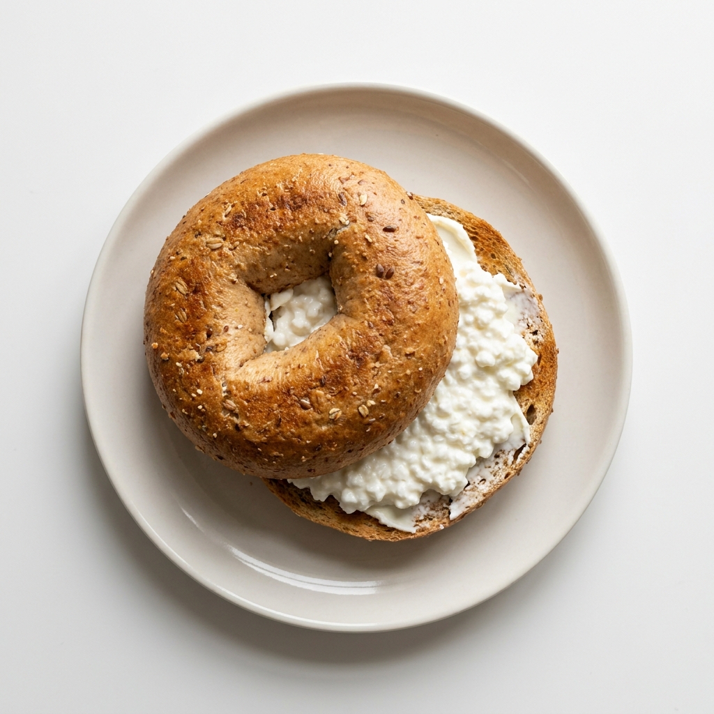 Protein-Packed Cottage Cheese Bagel, prepared as a finished Lila recipe
