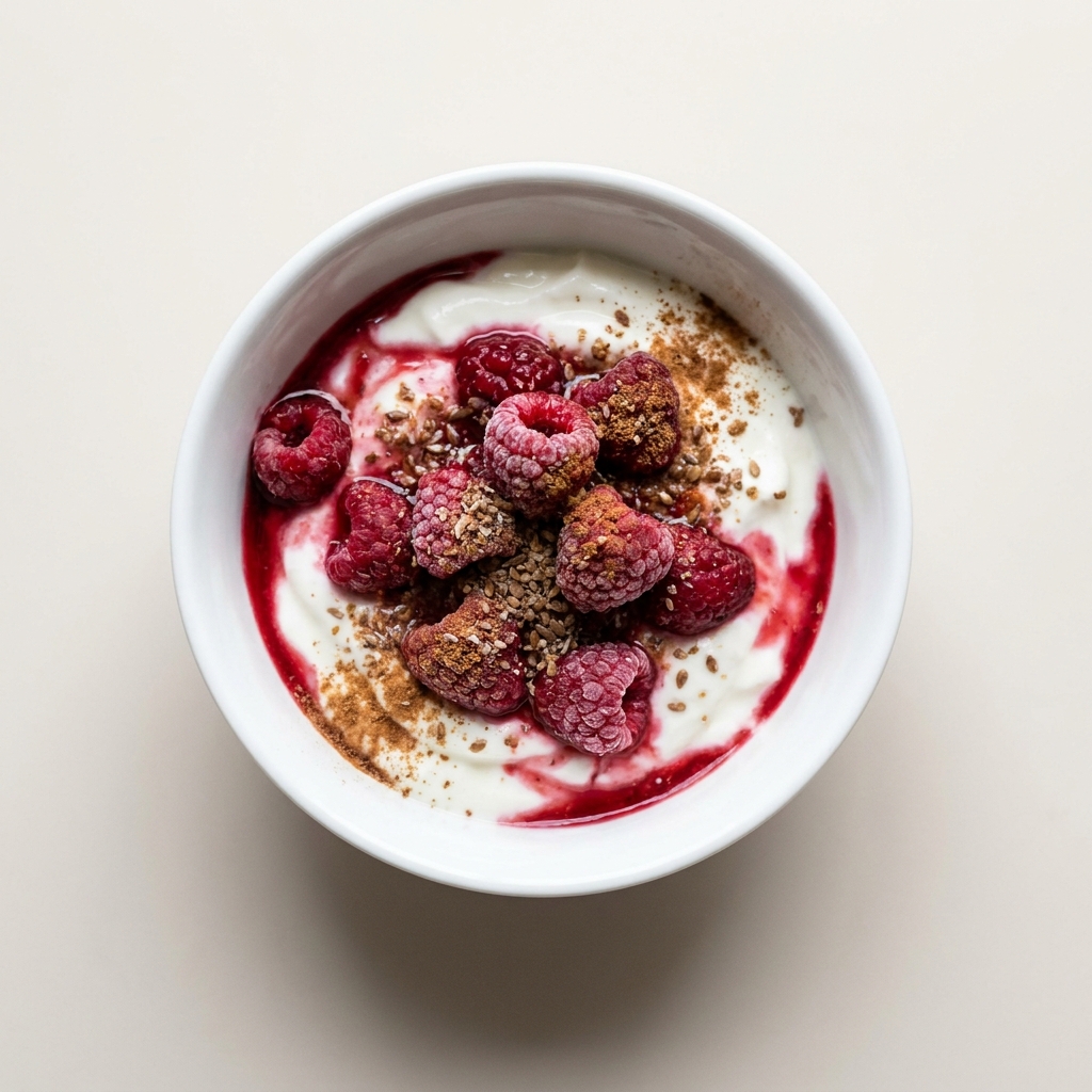 Raspberry Protein Yogurt Bowl, prepared as a finished Lila recipe