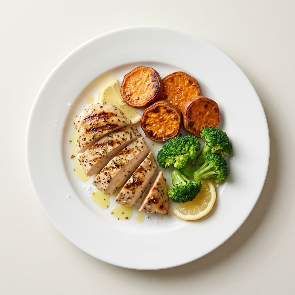 Zesty Lemon Herb Grilled Chicken Plate, prepared as a finished Lila recipe