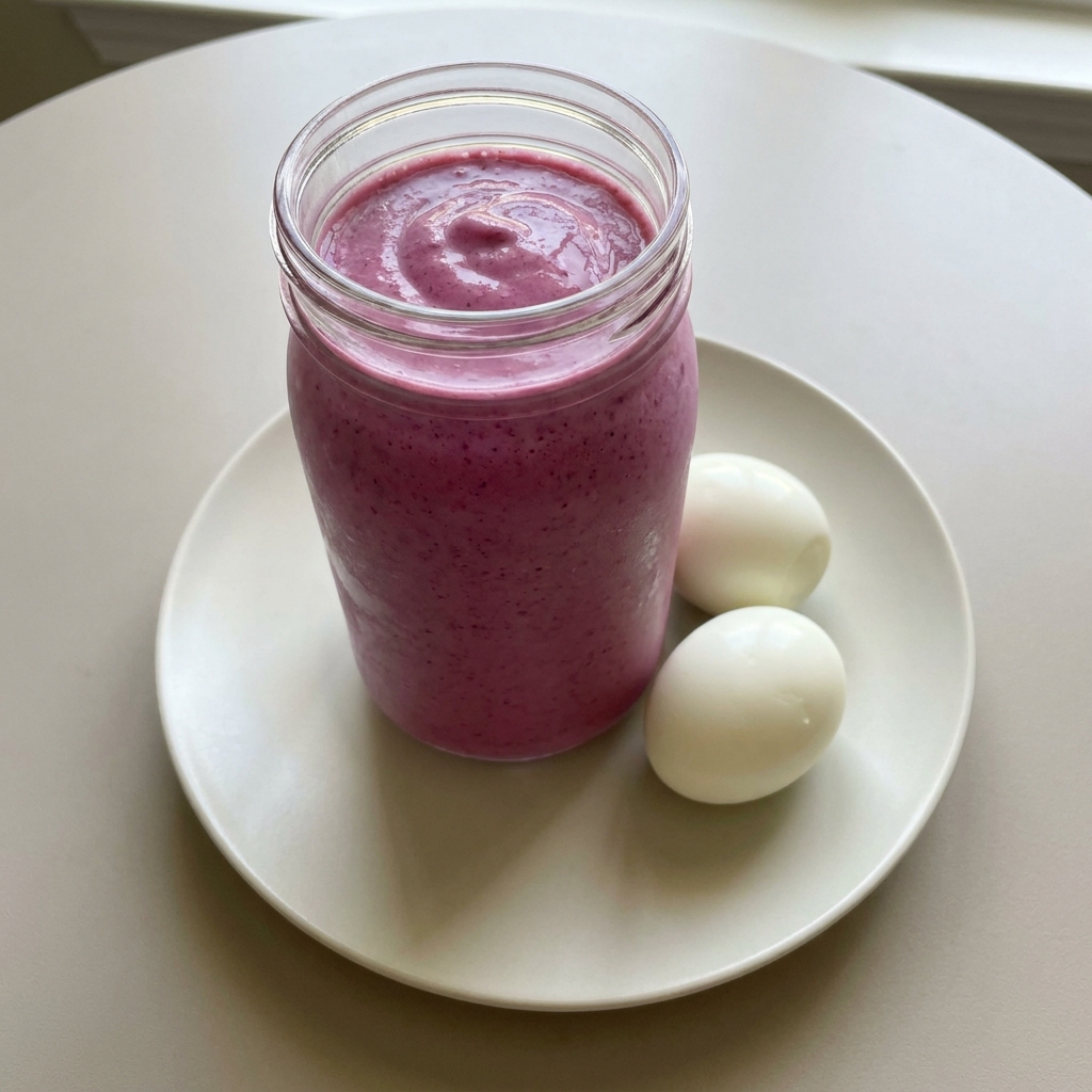 Berry Cottage Cheese Protein Smoothie, prepared as a finished Lila recipe