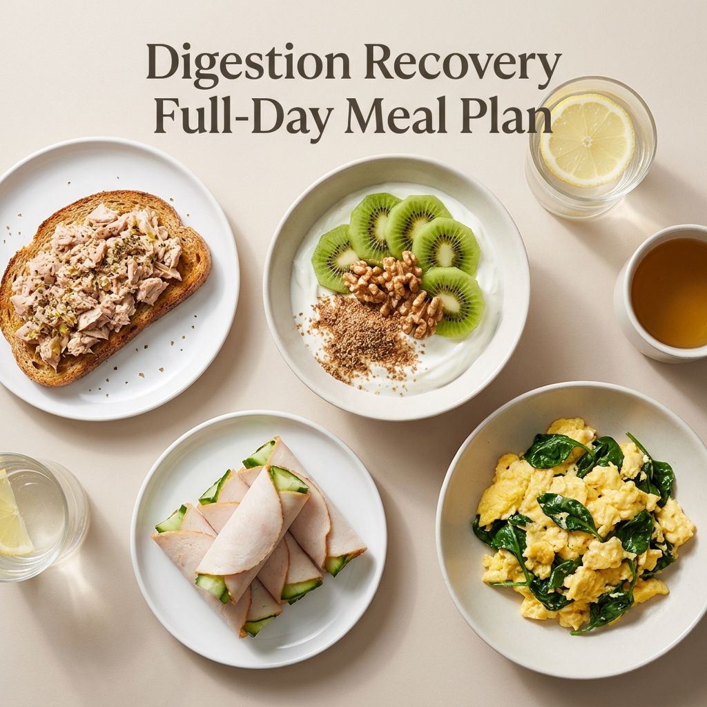 Digestion Recovery Full-Day Meal Plan, prepared as a finished Lila recipe
