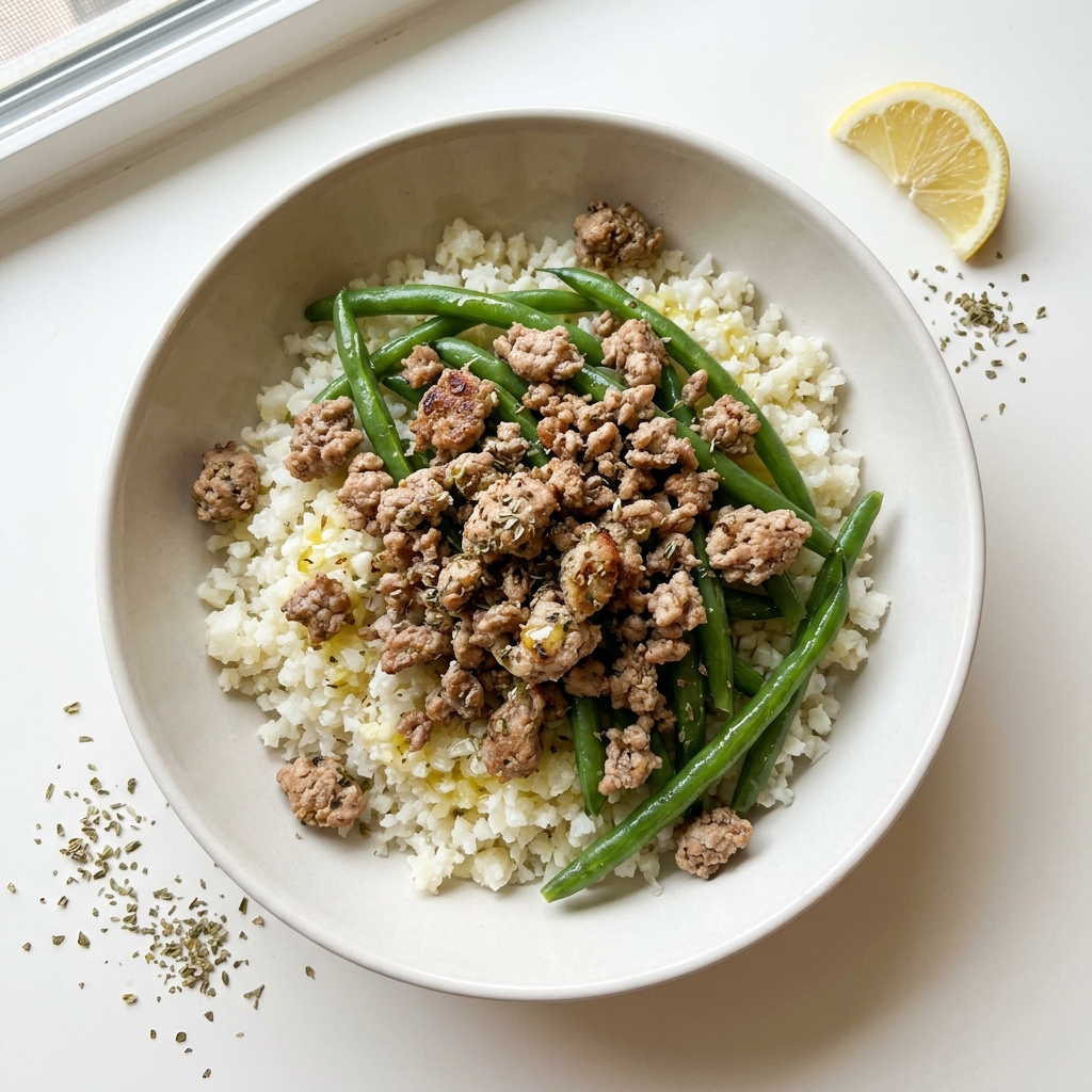 Low-Effort Mediterranean Turkey Bowl, prepared as a finished Lila recipe