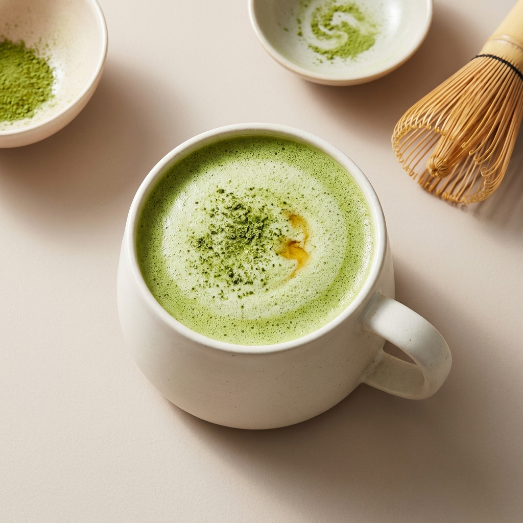 Soothing Matcha Green Tea Latte, prepared as a finished Lila recipe