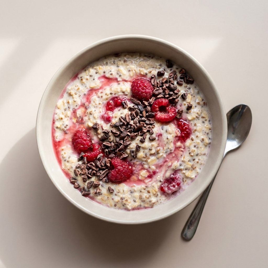Vanilla Berry Protein Overnight Oats, prepared as a finished Lila recipe