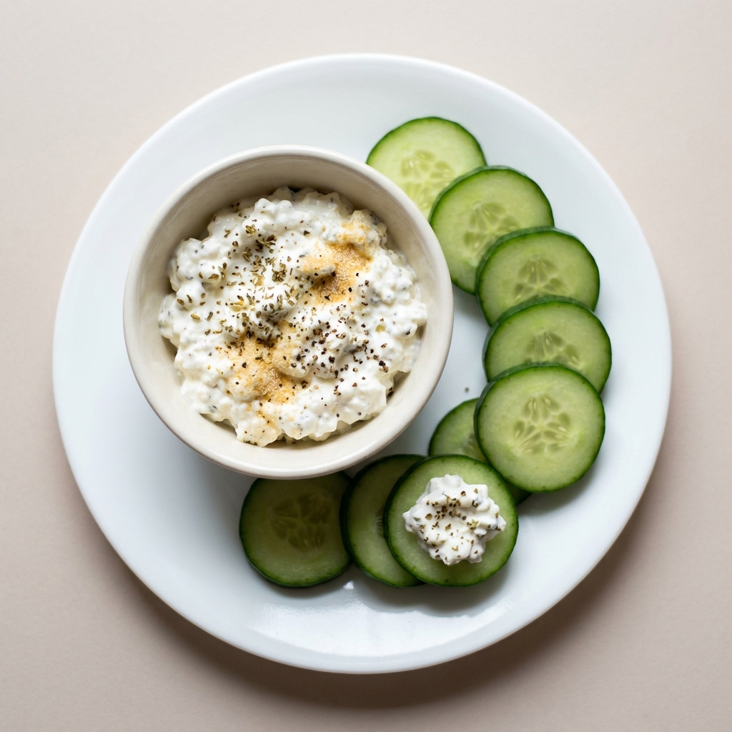 Herbed Cottage Cheese and Cucumber Bites, prepared as a finished Lila recipe