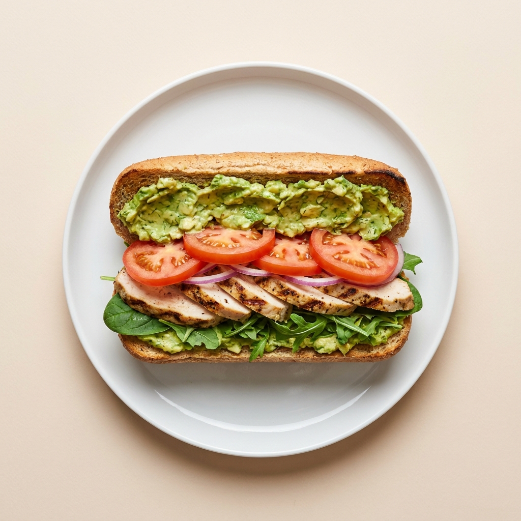 Hormone-Balancing Chicken Ranch Sub, prepared as a finished Lila recipe
