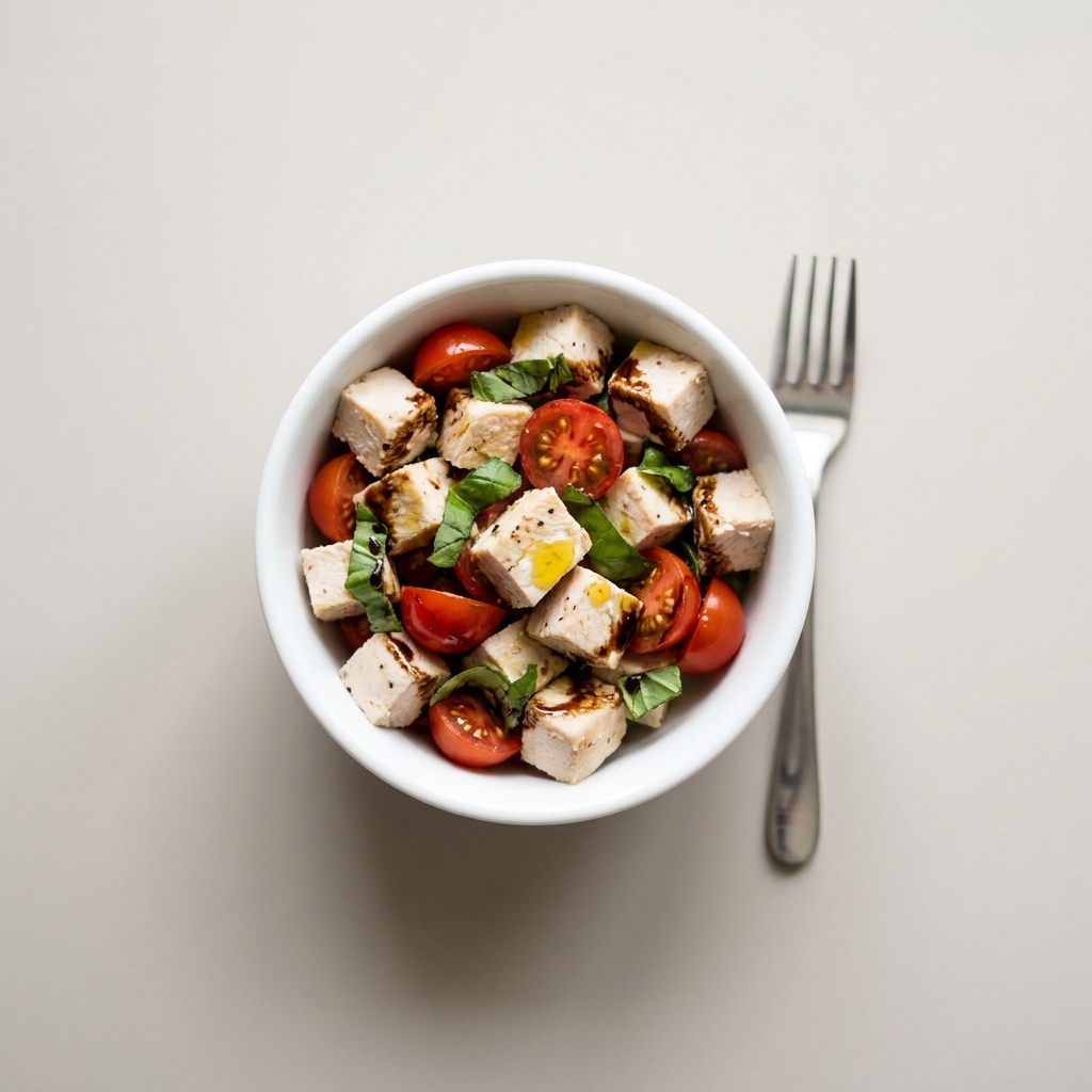 Italian Caprese Chicken Salad Bites, prepared as a finished Lila recipe