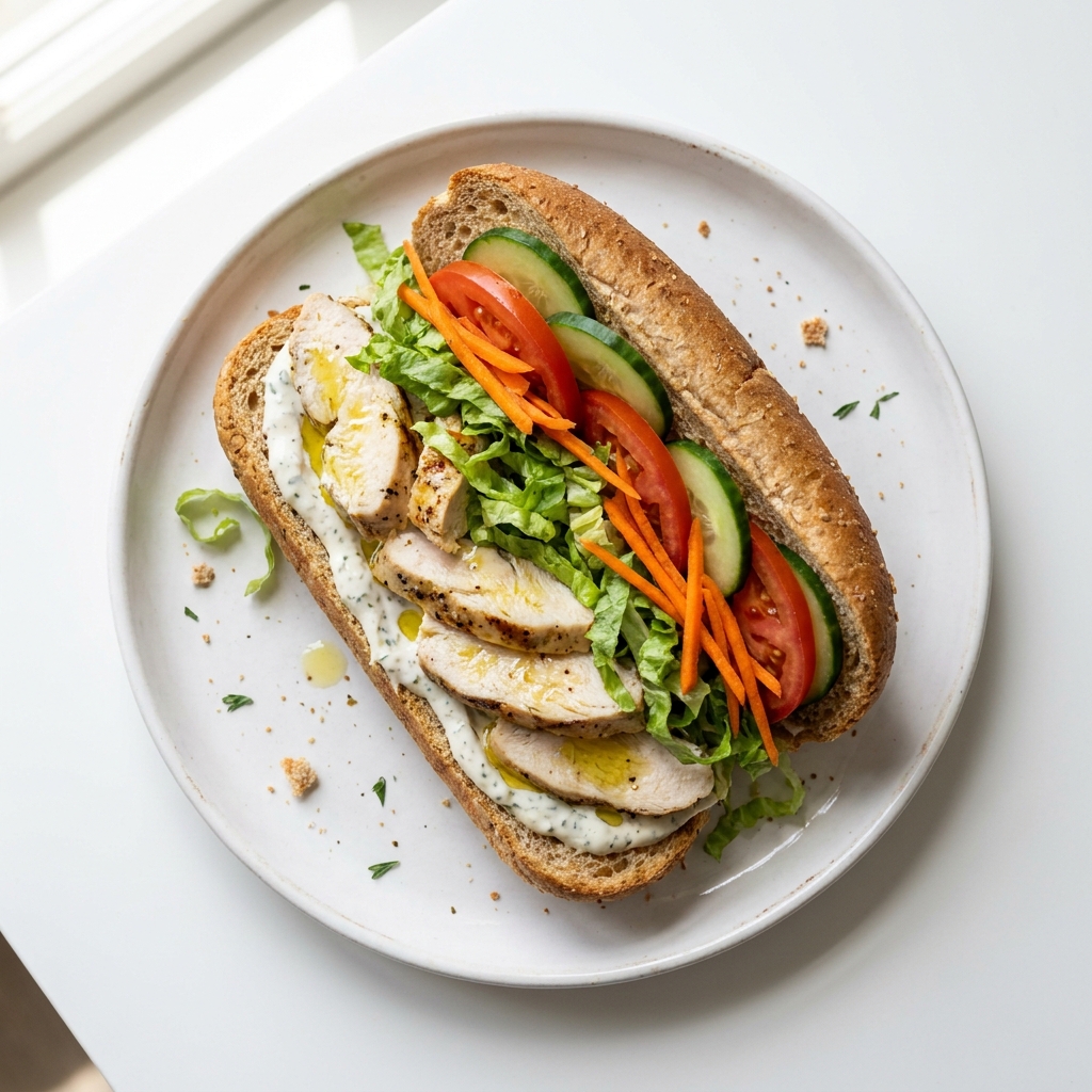 Hormone-Balancing Chicken Ranch Sub, prepared as a finished Lila recipe