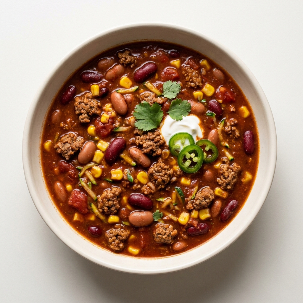 Hearty Bison and Bean Enchilada Soup, prepared as a finished Lila recipe