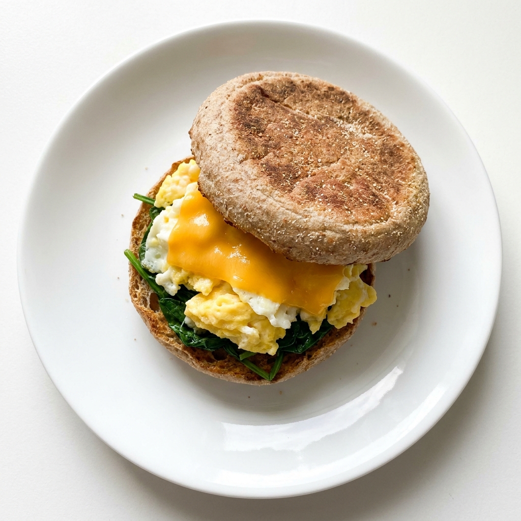 High-Protein Egg and Cheddar Breakfast Muffin, prepared as a finished Lila recipe