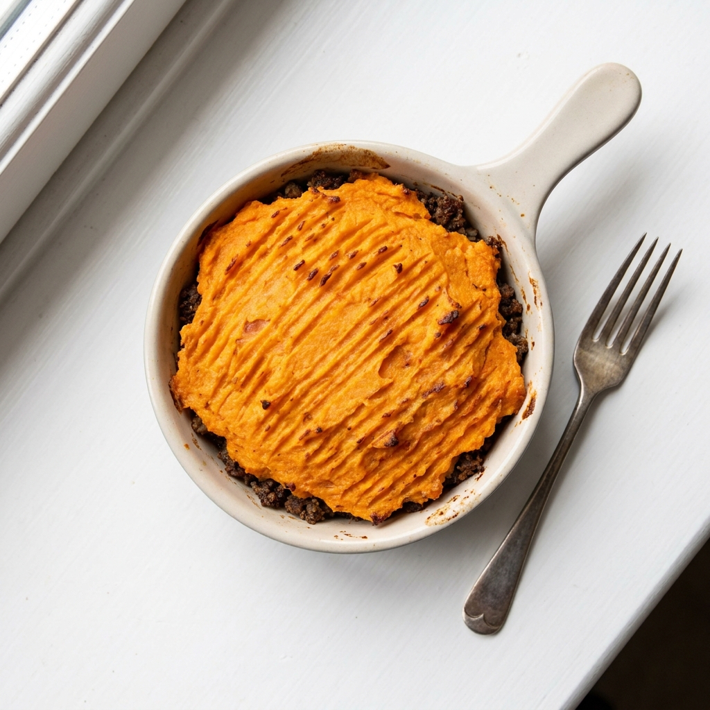 Haggis And Sweet Potato Cottage Pie, prepared as a finished Lila recipe