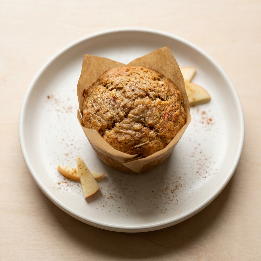 Spiced Apple Cinnamon Protein Muffin, prepared as a finished Lila recipe