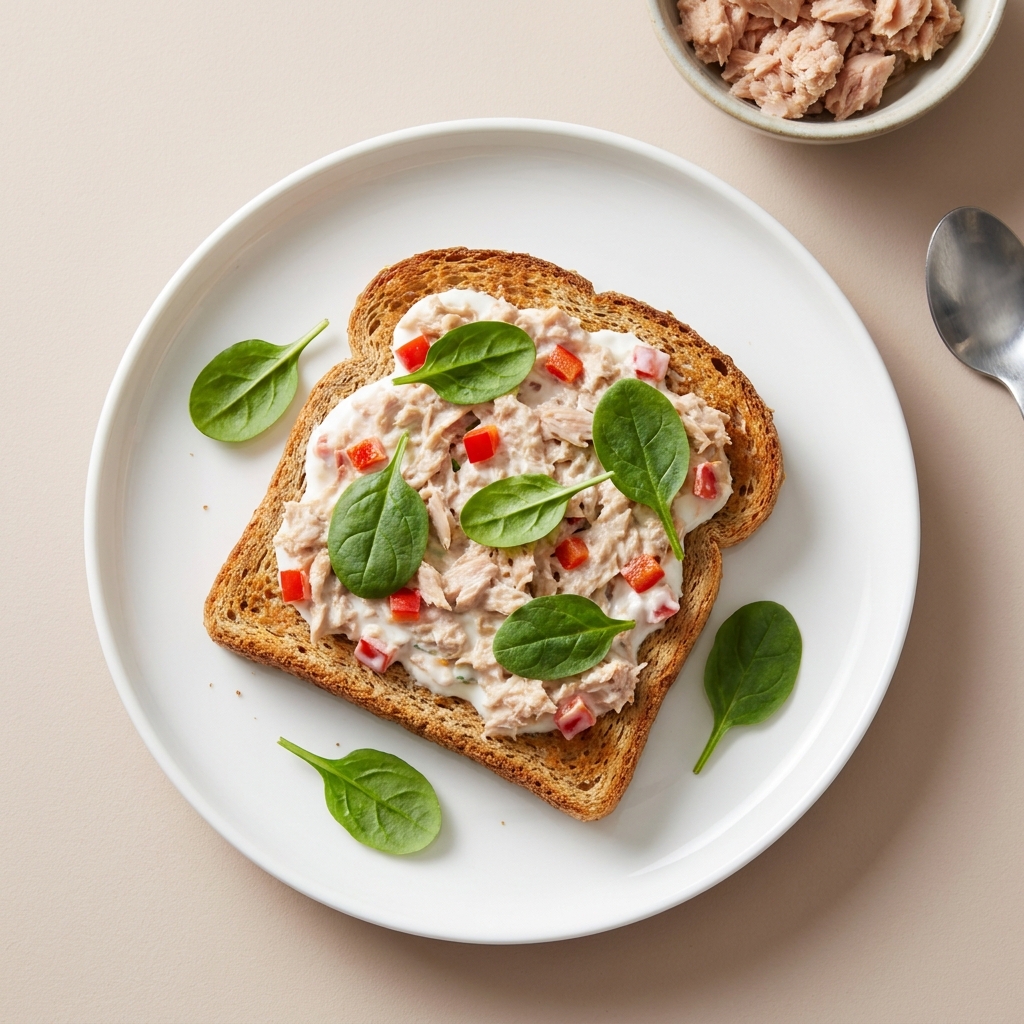 Tuna And Pepper Yogurt Salad Toast, prepared as a finished Lila recipe