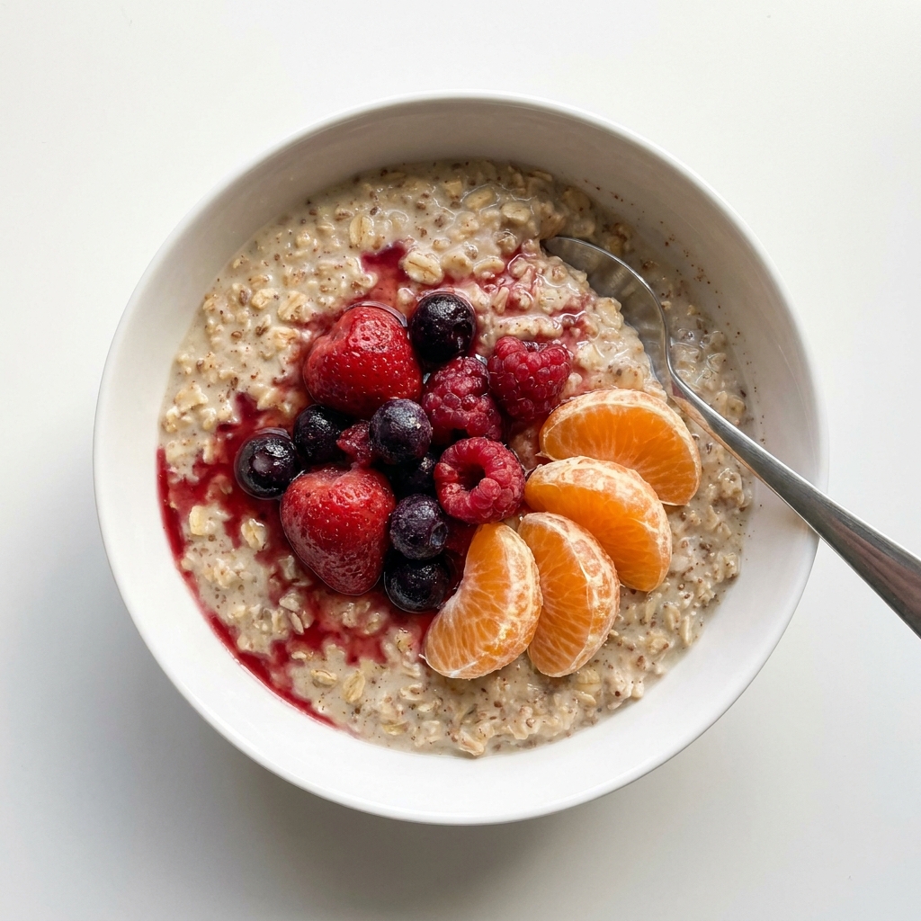 Protein Berry and Flax Oatmeal, prepared as a finished Lila recipe