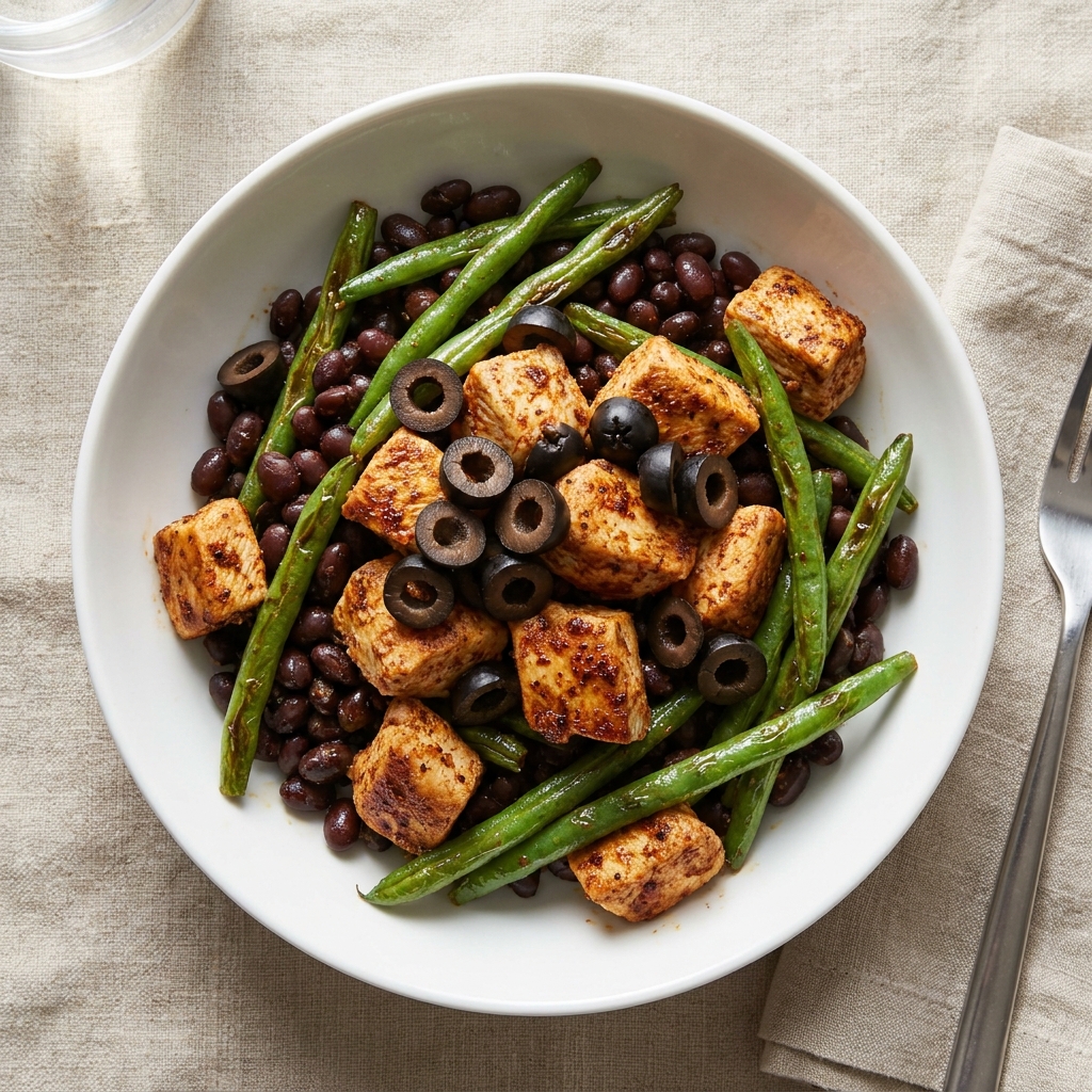Spiced Southwest Chicken and Black Bean Dinner Bowl, prepared as a finished Lila recipe