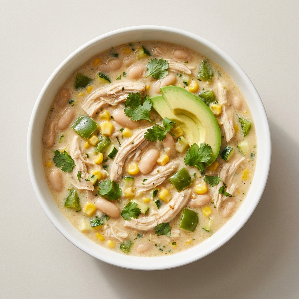 Creamy Perimenopause-Support White Chicken Chili, prepared as a finished Lila recipe
