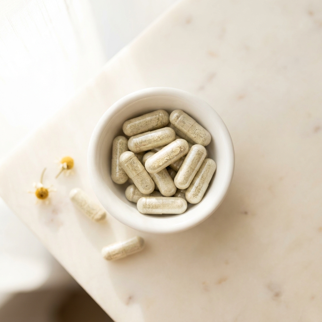 Unbranded presentation of Happy Mammoth Hormone Harmony Supplement