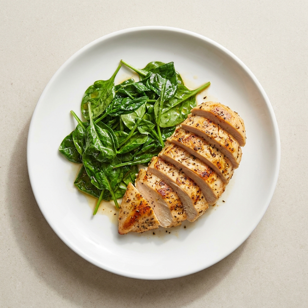 Ginger Herb Seared Chicken Breast, prepared as a finished Lila recipe
