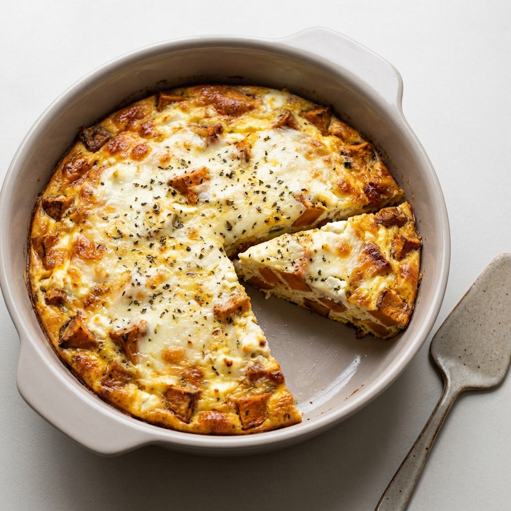 Mediterranean Sweet Potato and Egg Frittata, prepared as a finished Lila recipe