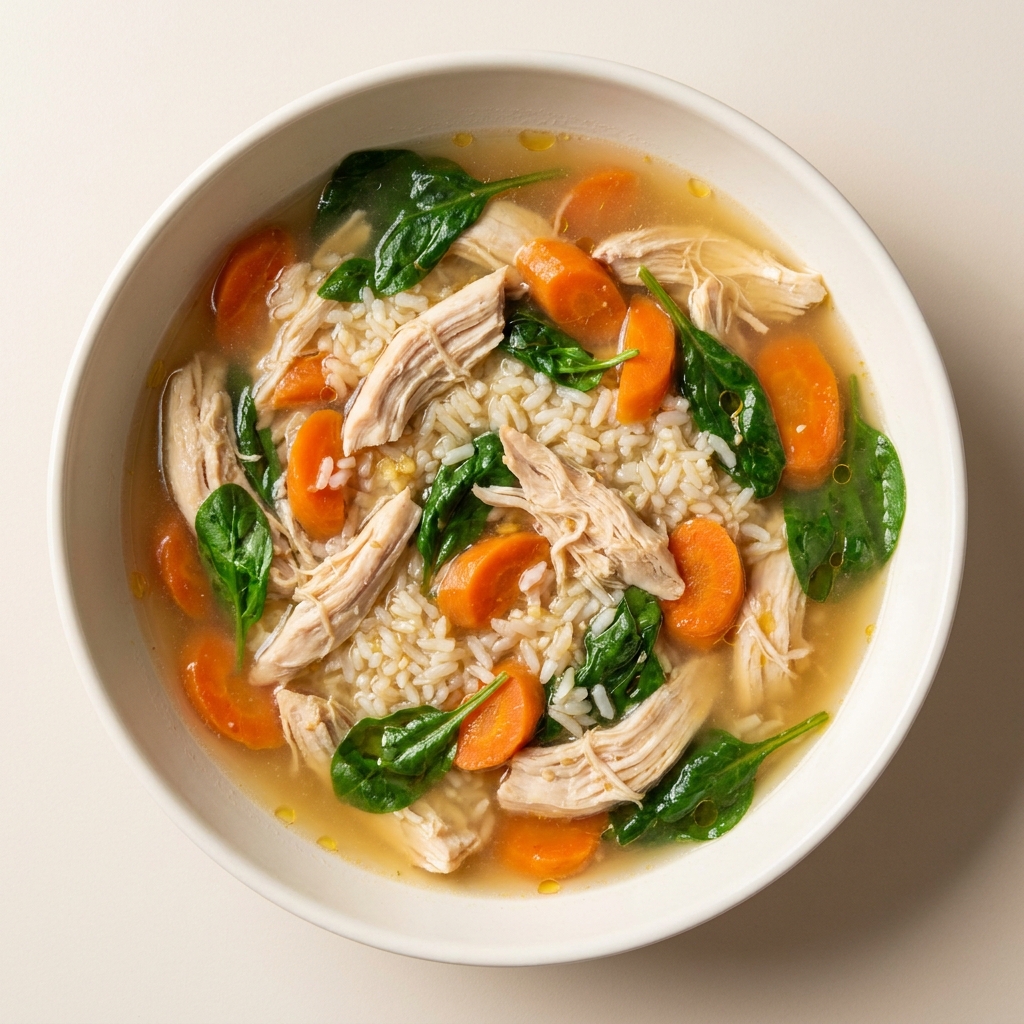 Gently Simmered Ginger Chicken And Rice Bowl, prepared as a finished Lila recipe