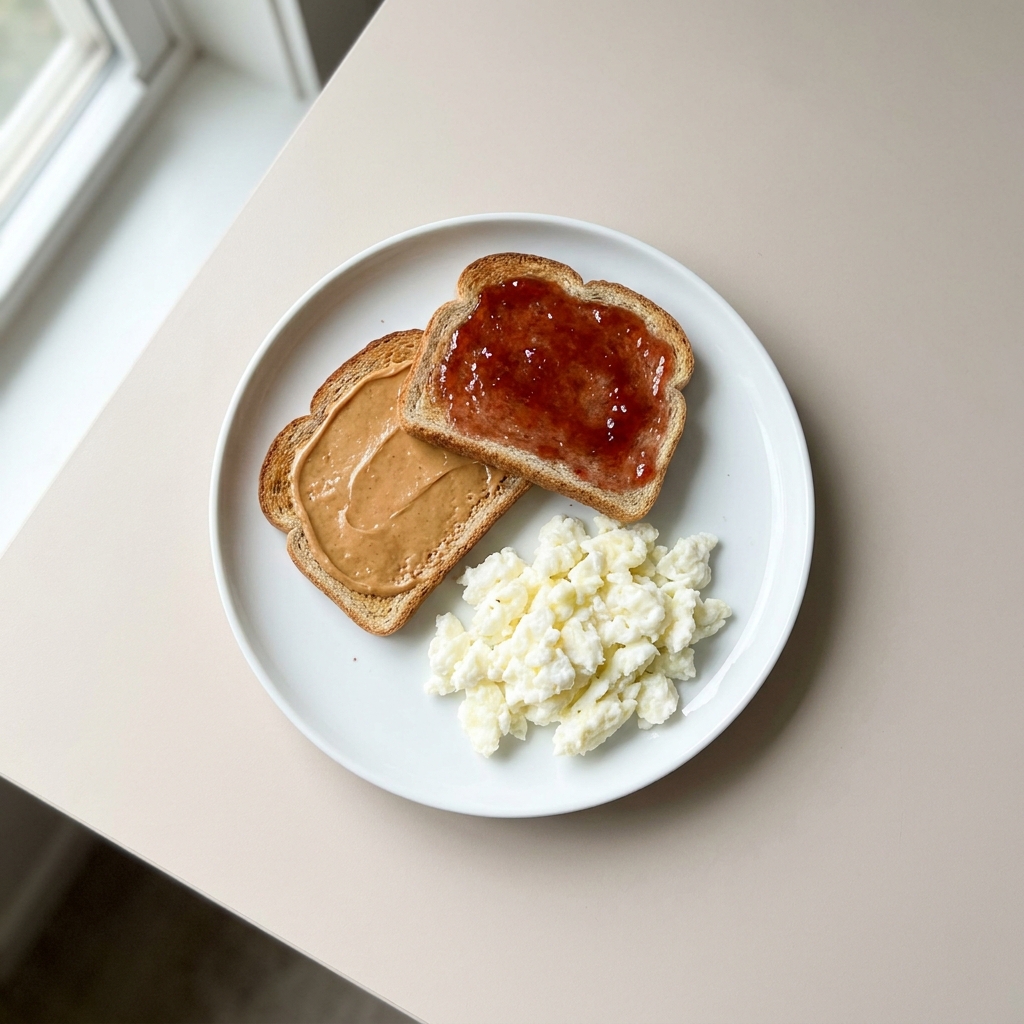 Pre-Run Gluten-Free Toast and Egg Whites, prepared as a finished Lila recipe