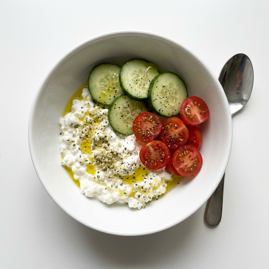 Quick Cottage Cheese and Seed Power Bowl, prepared as a finished Lila recipe