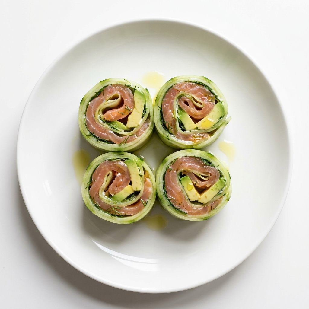Smoked Salmon Avocado Cucumber Wraps, prepared as a finished Lila recipe