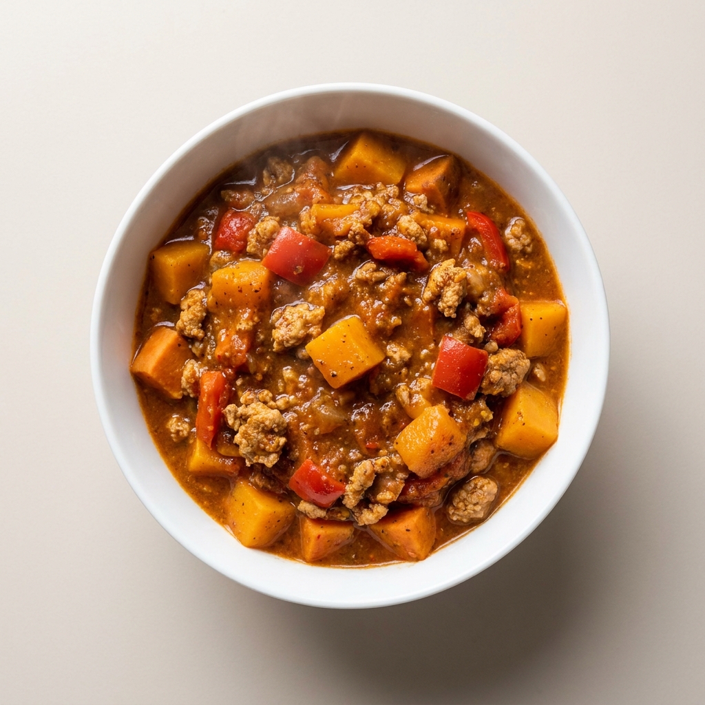 Slow Cooker Turkey Butternut Squash Chili, prepared as a finished Lila recipe