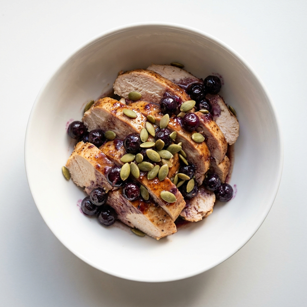 Sweet Cinnamon Turkey Berry Crisp Bowl, prepared as a finished Lila recipe