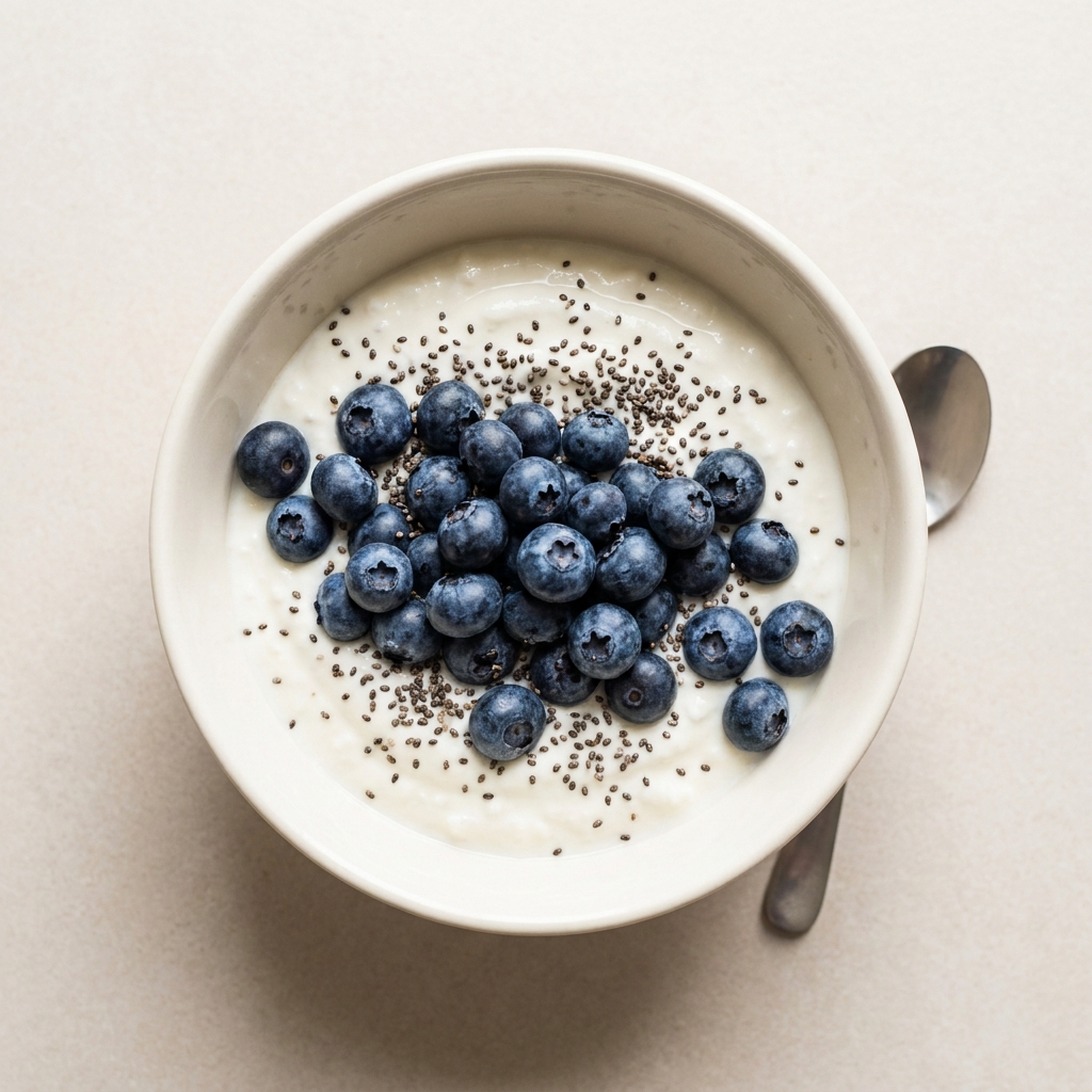 Blueberry Protein Breakfast Bowl, prepared as a finished Lila recipe