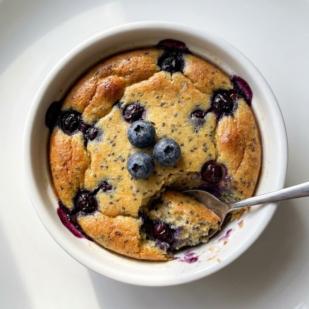 Baked Blueberry Protein Breakfast Bake, prepared as a finished Lila recipe