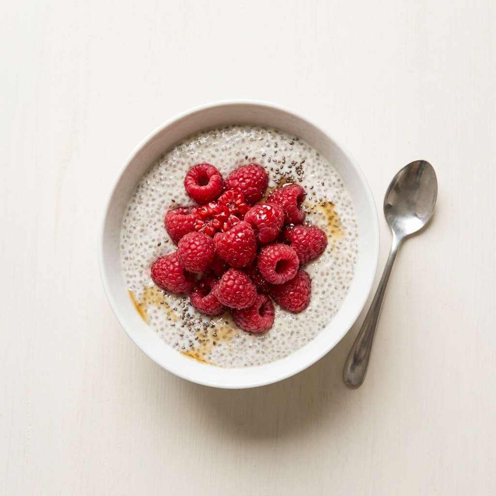 Berry Chia Seed Pudding, prepared as a finished Lila recipe
