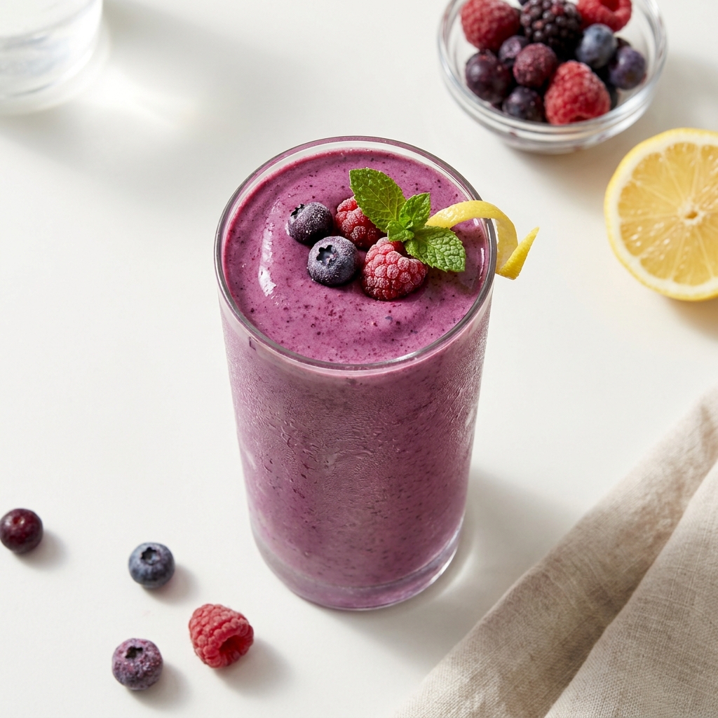 Crisp Berry Hydrating Protein Elixir, prepared as a finished Lila recipe