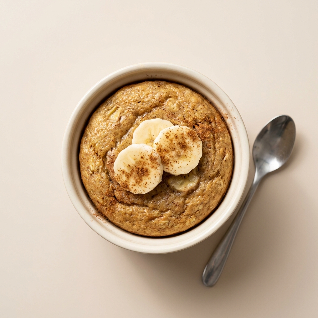 Warm Baked Banana Protein Oat Treat, prepared as a finished Lila recipe