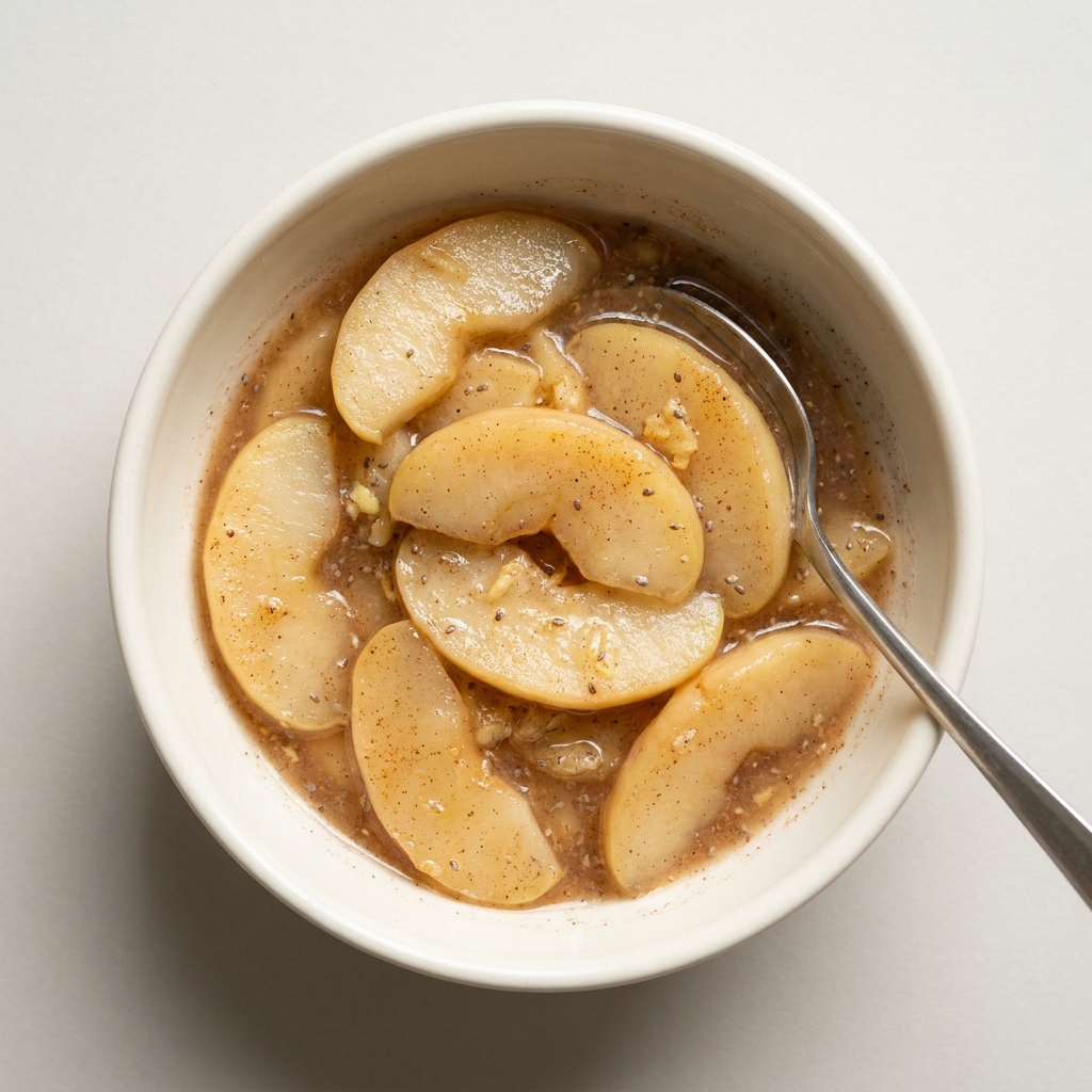 Warm Ginger Peppermint Stewed Apples, prepared as a finished Lila recipe