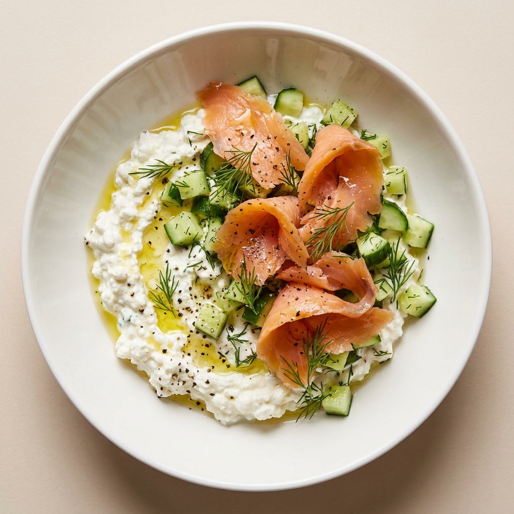 Smoked Salmon And Dill Cottage Cheese Bowl, prepared as a finished Lila recipe