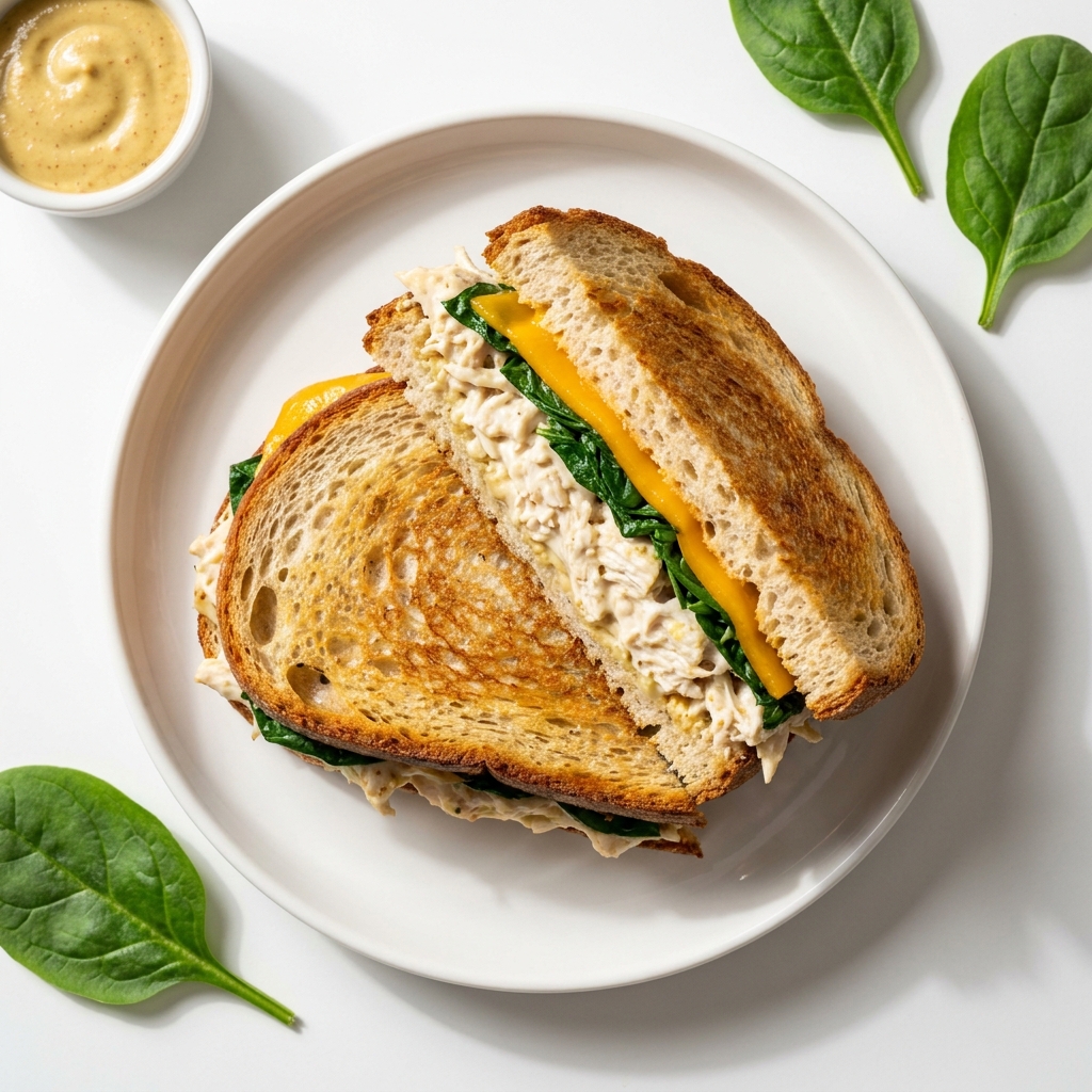 High-Protein Chicken and Cheddar Sourdough Sandwich, prepared as a finished Lila recipe