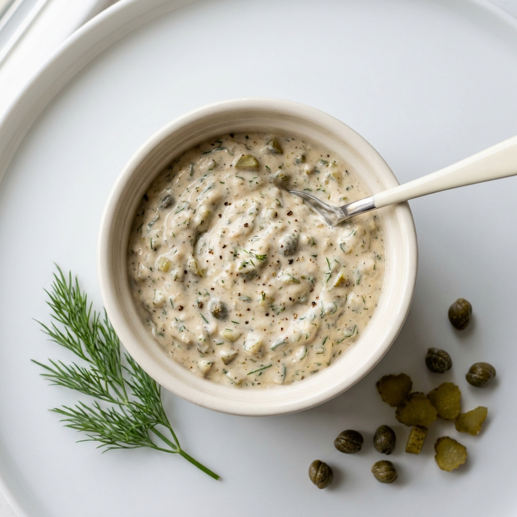Dairy-Free Herb Tartare Sauce, prepared as a finished Lila recipe