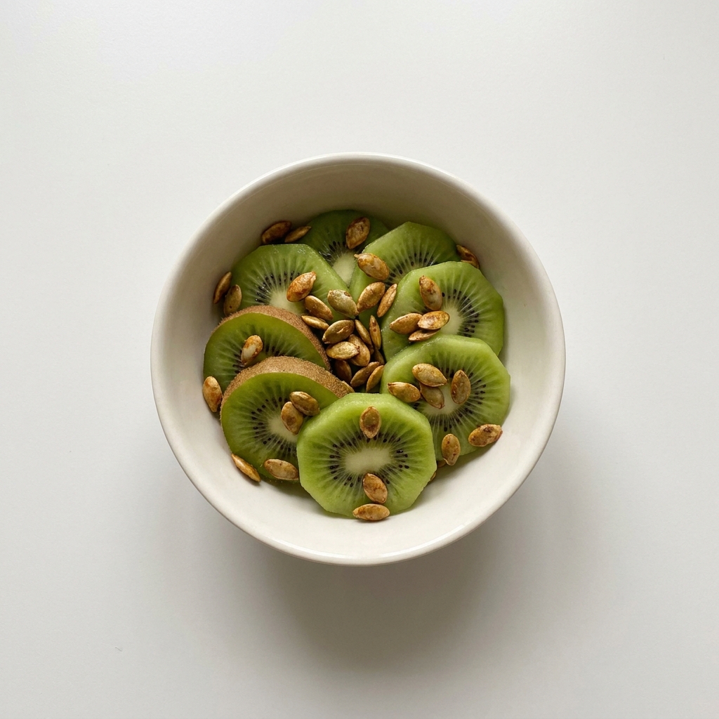 Kiwi and Pumpkin Seed Fiber Snack, prepared as a finished Lila recipe