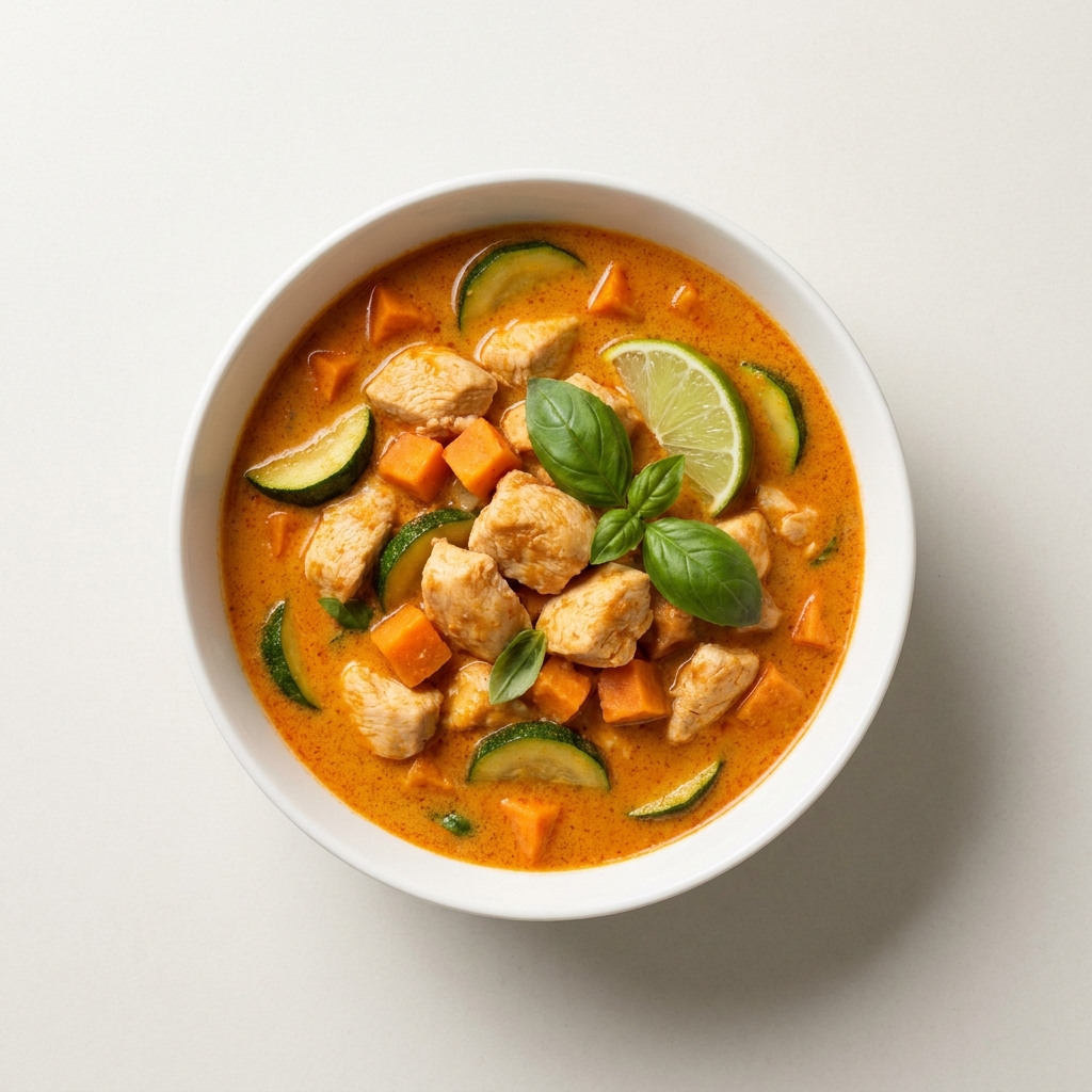 Thai Chicken and Sweet Potato Curry Bowl, prepared as a finished Lila recipe