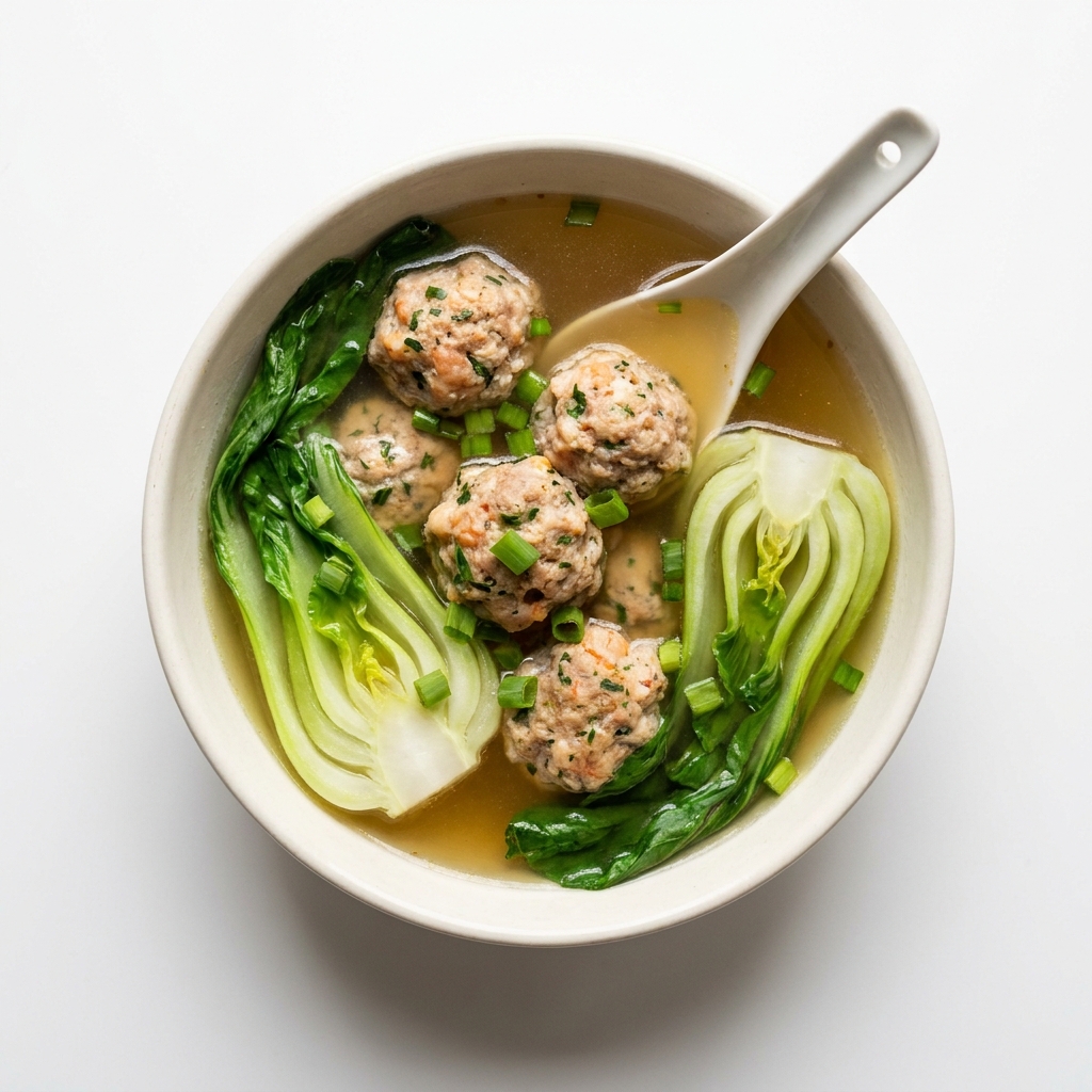 Egg-Free Low-Carb Wonton Soup, prepared as a finished Lila recipe