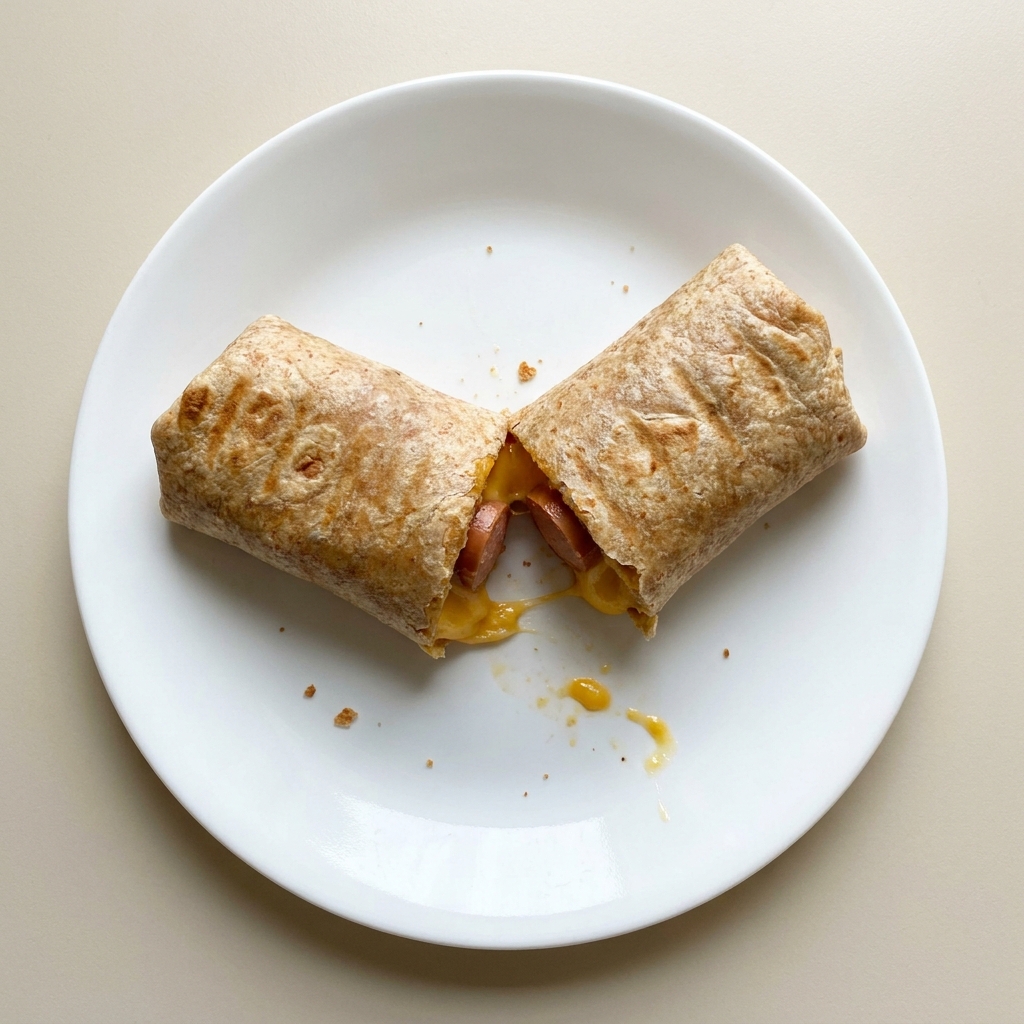 Quick Cheesy Turkey Hot Dog Rollup, prepared as a finished Lila recipe