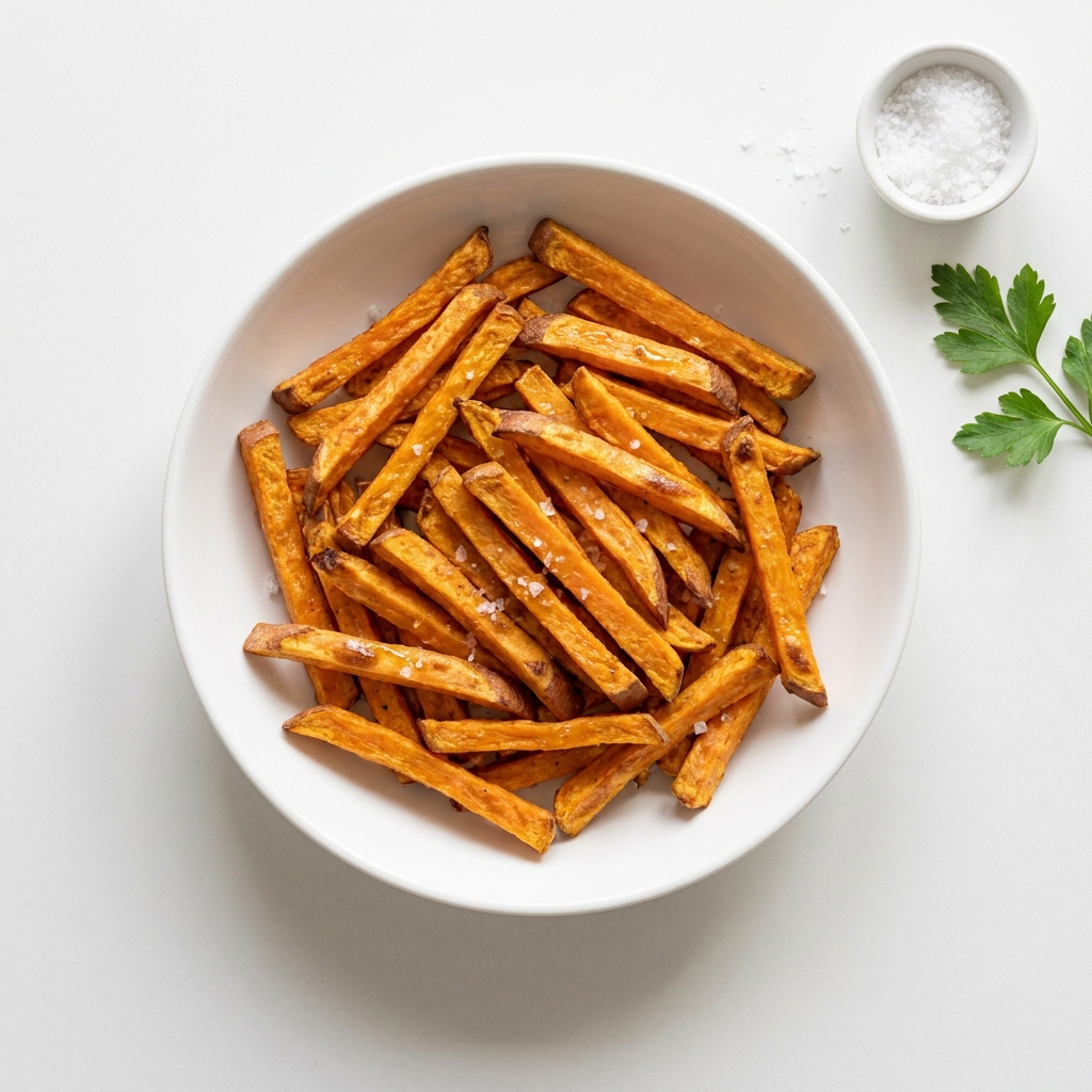 Crispy Baked Sweet Potato Fries, prepared as a finished Lila recipe