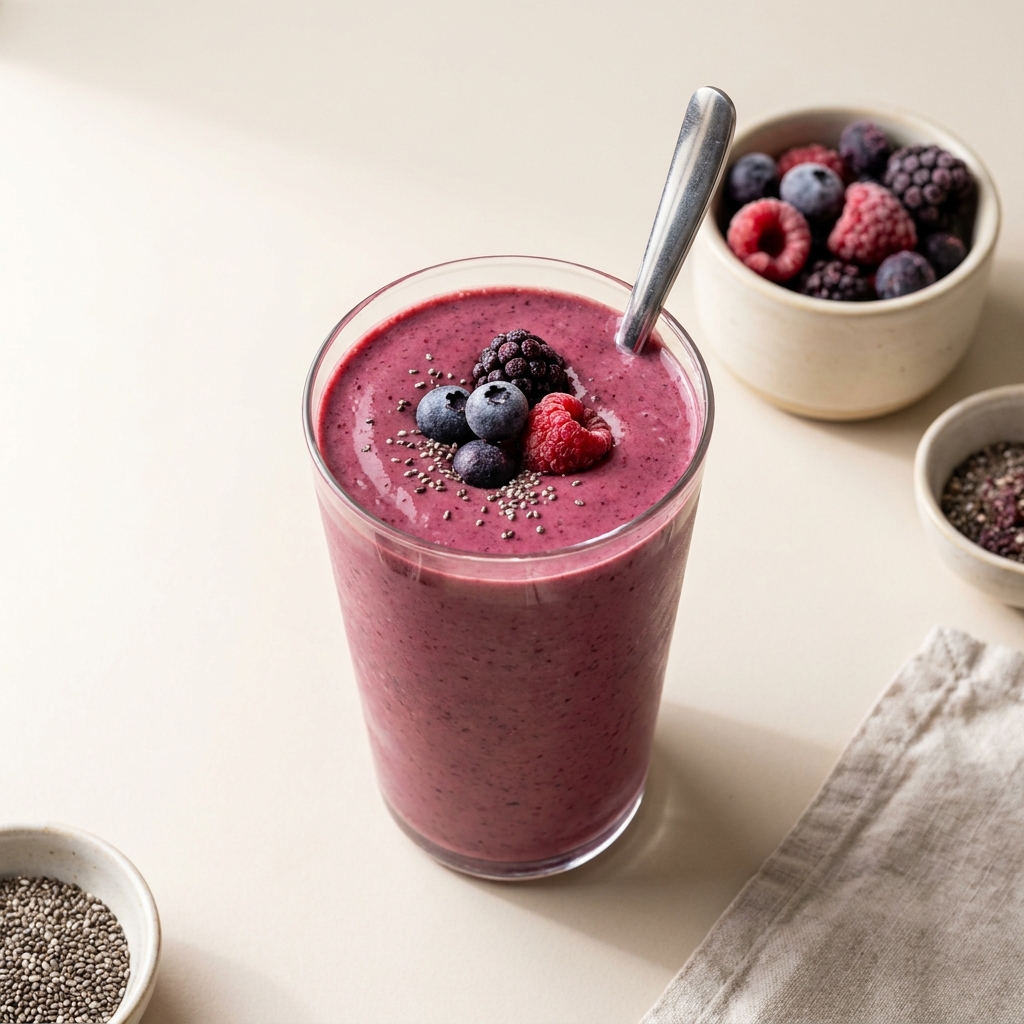Creamy Berry Protein Power Smoothie, prepared as a finished Lila recipe