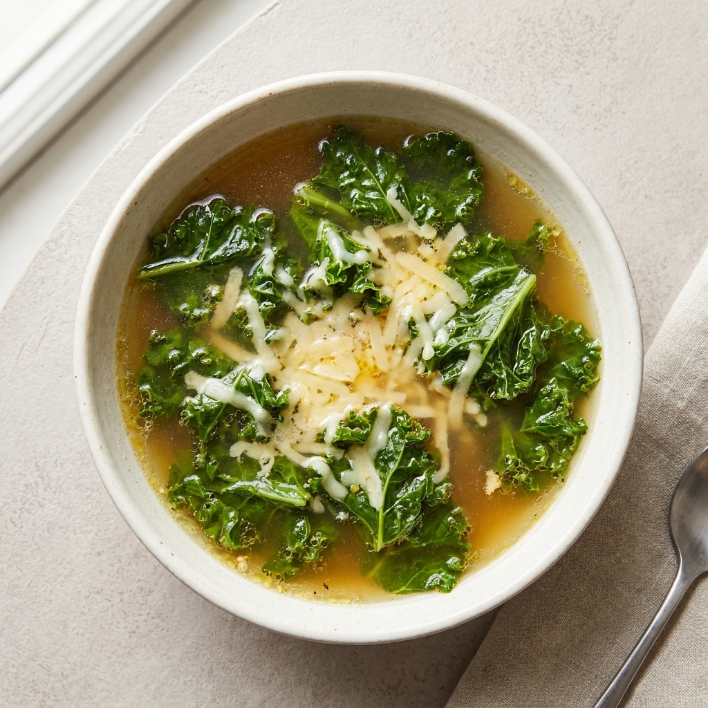 Warm Kale and Chihuahua Bone Broth Bowl, prepared as a finished Lila recipe
